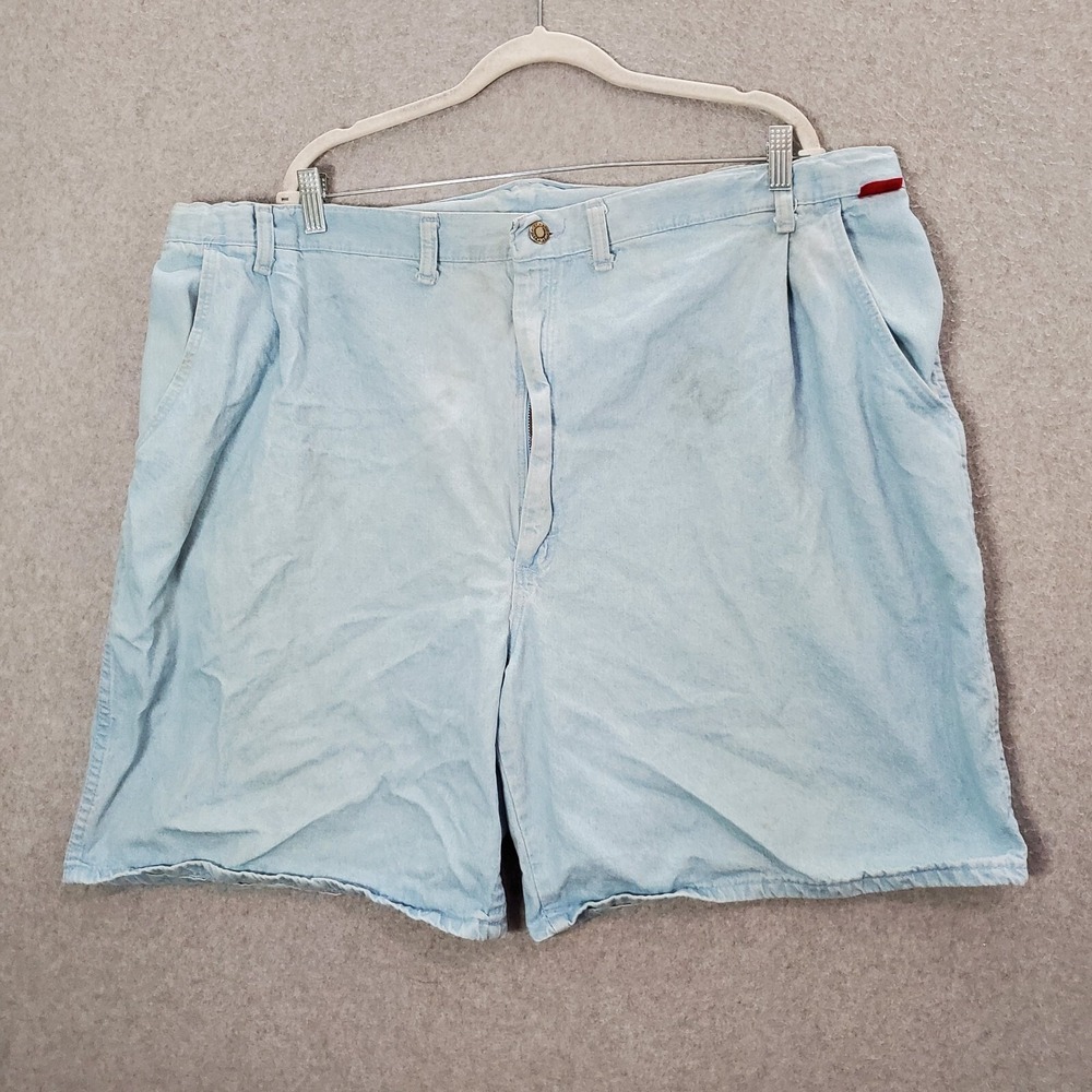 VINTAGE Wrangler Men Shorts 46 Blue Chino Outdoor Golf Pockets 90s USA READ